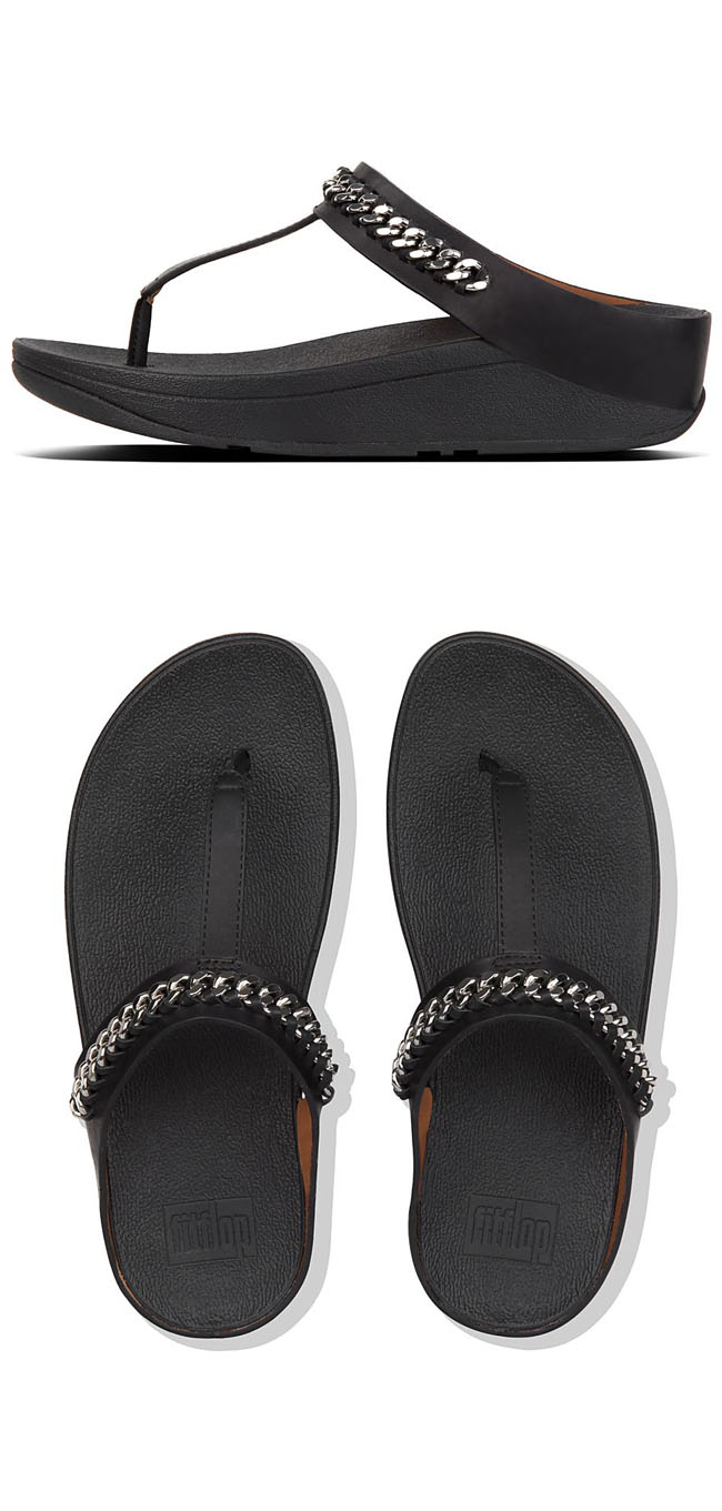 Fitflop Fino Chain Leather Black ของแท้ นำเข้าจาก USA และ UK