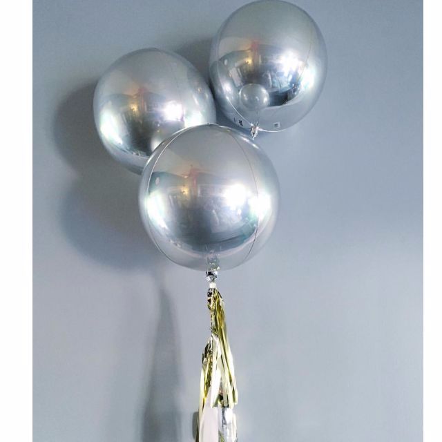 ลูกโป่งฟอลย์ ทรงกลมลูกบอลสีเงิน ไซส์ 22" ORBZ SILVER/ Item No.TQ-A2820199 แบรนด์ Qualatex