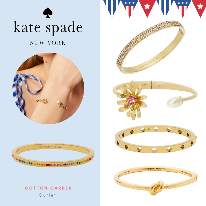 ของแท้ กำไล เคท Spade แบบ Open hinge cuff ทำจากโลหะอย่างดี พร้อมถุงผ้า