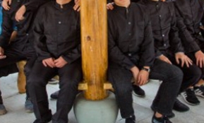 ชุดเสื้อ กางเกงพร้อมหมวก คอจีนกระดุมผ่า สีขาว ดำSize No สูง110 120 130 140 150 160 170 180