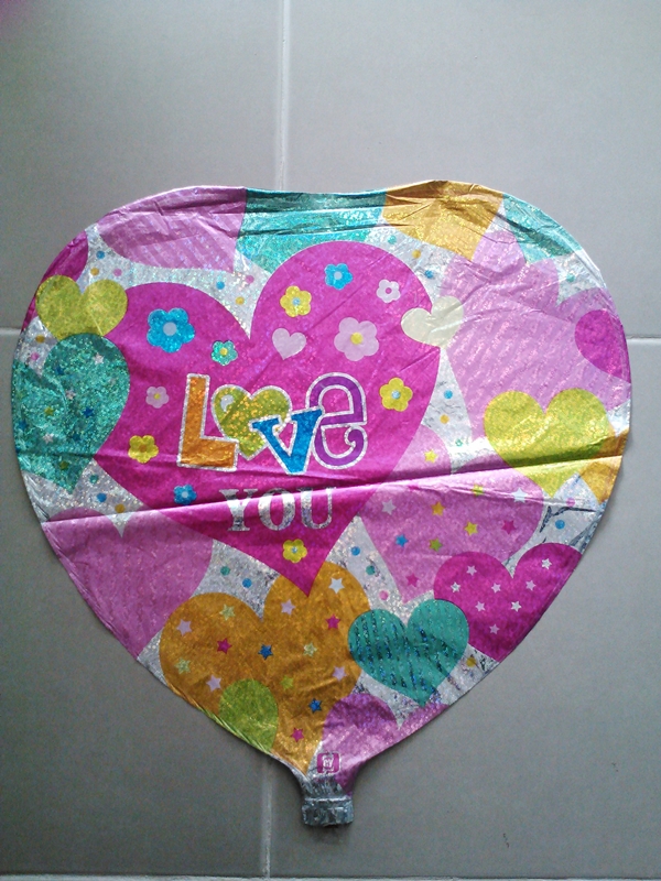 Love You Foil Balloon - ลูกโป่งฟลอย์ Love You ทรงหัวใจ ไซส์ 18 นิ้ว/ Item no. TL-E009