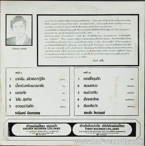 LP ธานินทร์ อินทรเทพ - ขาดฉัน แล้วเธอจะรู้สึก, น้ำตาร่วงหลังพวงมาลัย ปก VG++ แผ่น VG++