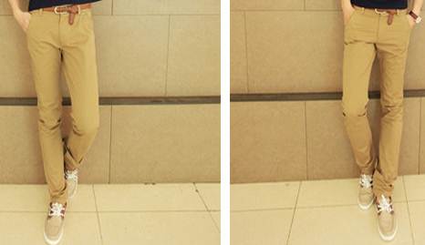 โปรโมชั่นพิเศษ !!กางเกงสแล็คแฟชั่น ทรงสลิม เอวต่ำ No.31-32 กากี ฟ้า