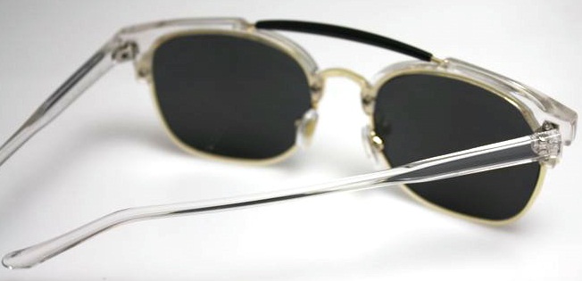 พิเศษ!! ฟรีซอง ผ้าเช็ด กรอบแว่นตากันแดดแฟชั่น เรโทร วินเทจ แบบบาร์กึ่งโลหะ (ปรอท ดำด้าน)