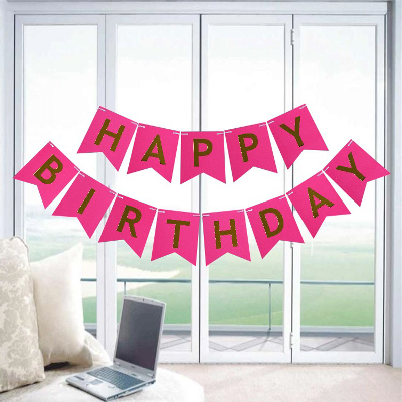 ธงประดับงาน Happy Birthday Letter Deep Pink / Item No. TL-S023