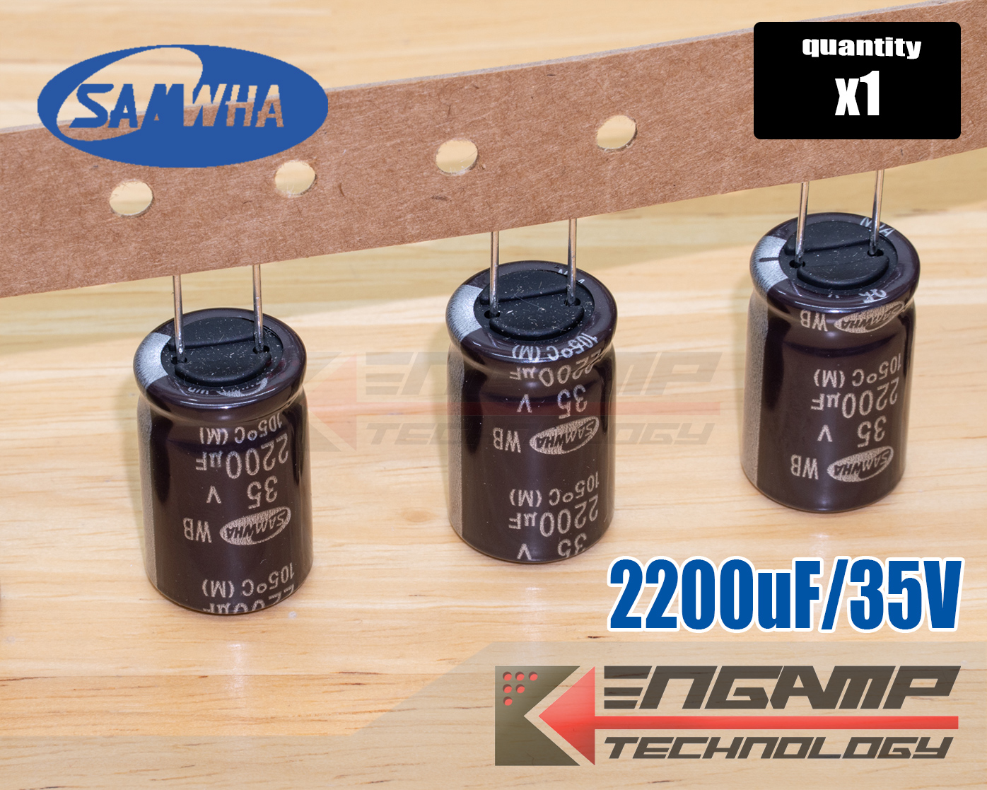 (1ตัว) [E-CAP] 2200uF/35V 105 C SAMWHA NDA PNE 16x26mm P=7.5mm
