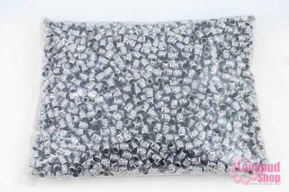 ลูกปัดพลาสติกเคลือบสีดำ ทรงกระบอก 7X8มิล (1กิโล/1,000กรัม)