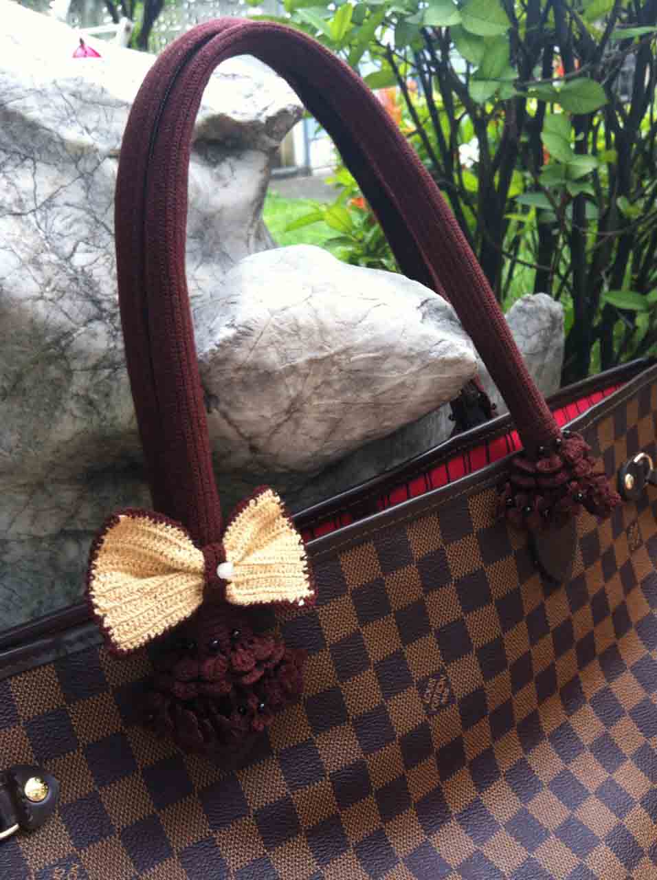 ไหมถักหุ้มหูกระเป๋า LV neverfull