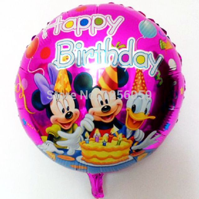 ลูกโป่งฟลอย์ HBD Mickey&Minie Mouse ทรงกลม - Foil Balloon HBD Mickey&Minnie Mouse Round Shape / Item No. TL-D042