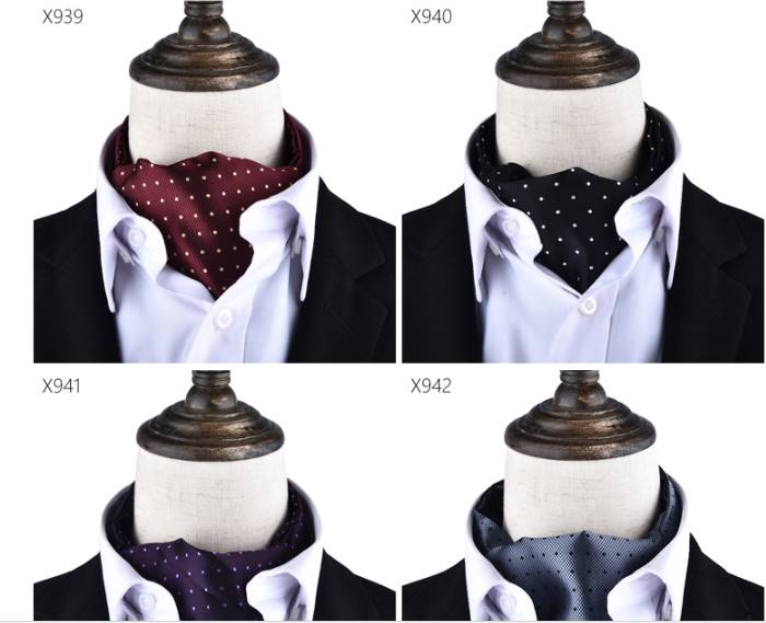 ผ้าผูกคอ ผ้าพันคอ ไทผูกคอ ไหมซาติน เล่นลาย คละแบบ สี ระบุรหัส