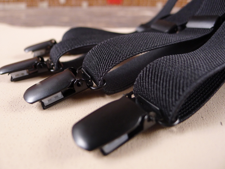 สายรัดกางเกงเอี๊ยมดำล้วน กว้าง 2cm แบบ Y ดำ