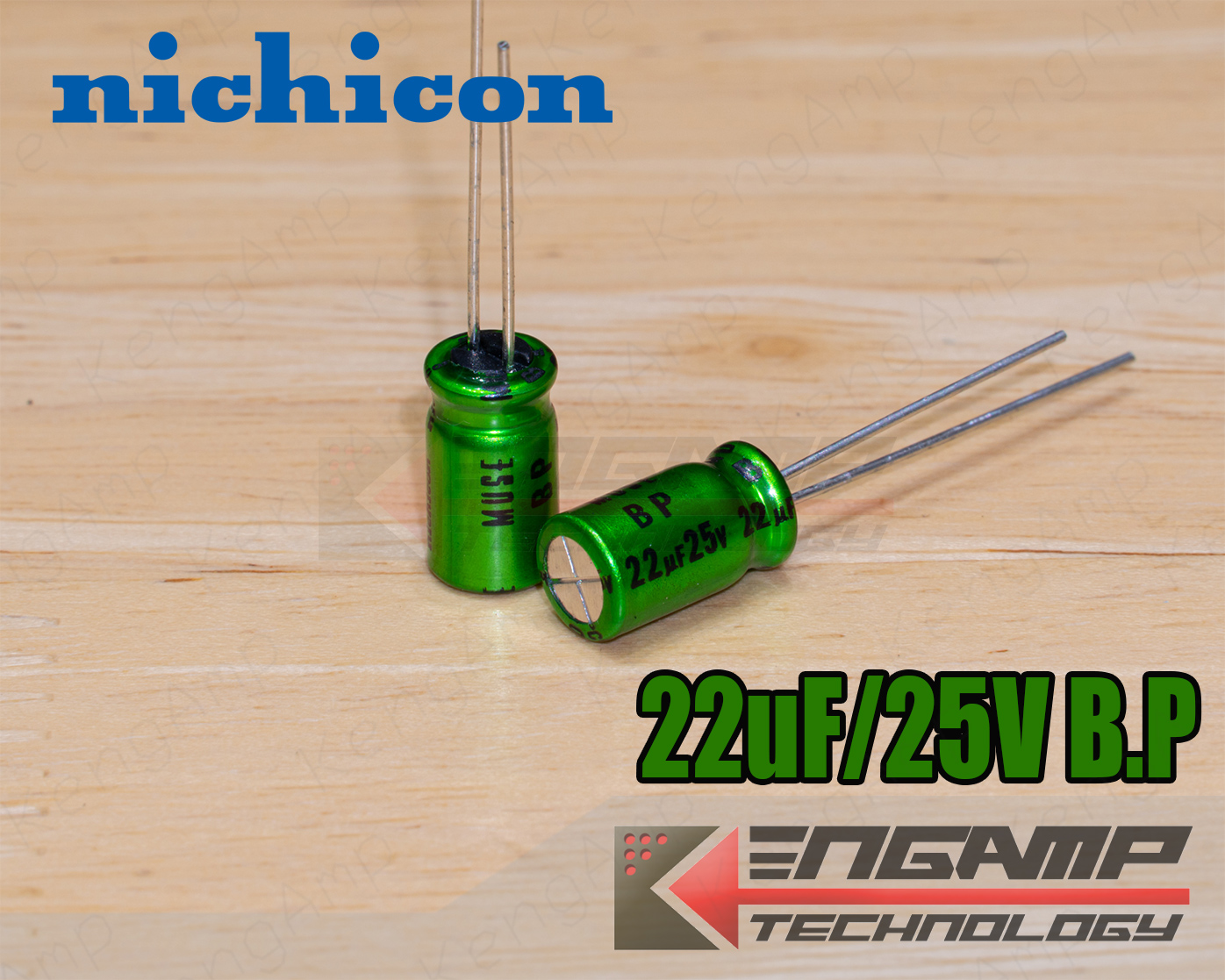 (1ตัว) [E-CAP] 22uF/25V B.P 85 C Nichicon MUSE 6.3x11mm P=2mm