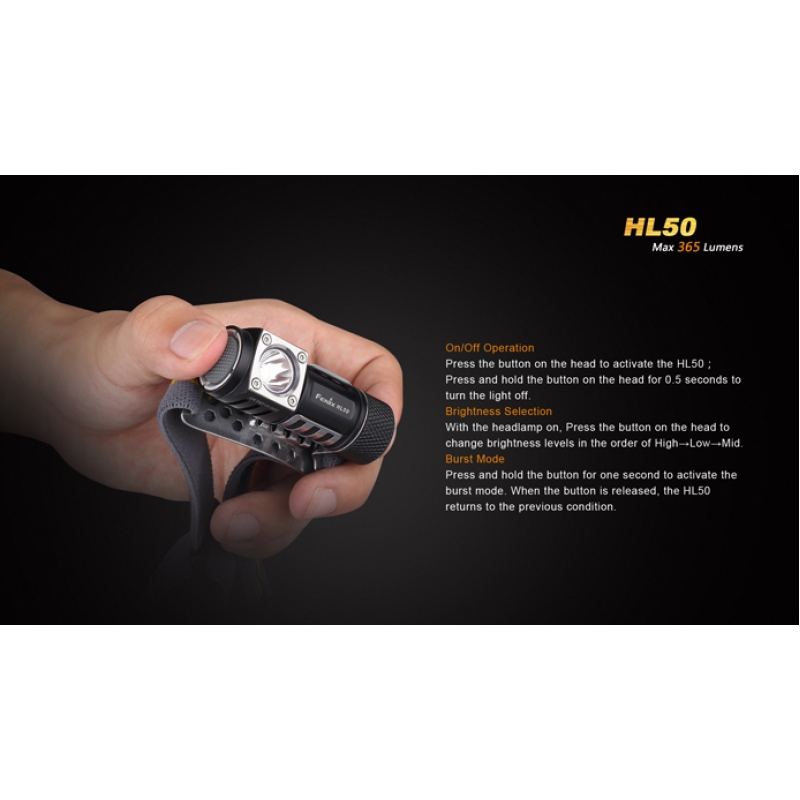 ไฟฉายคาดหัว Fenix HL50 ** แถมแบตcr123**