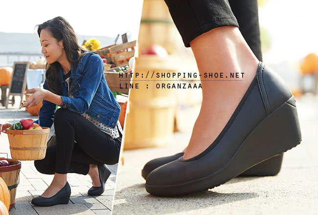 Crocs Women’s Marin ColorLite Wedge - Black ของแท้ Outlet ไทยและอเมริกา