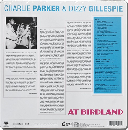 Charlie Parker & Dizzy Gillespie - At Birdland 1Lp New
