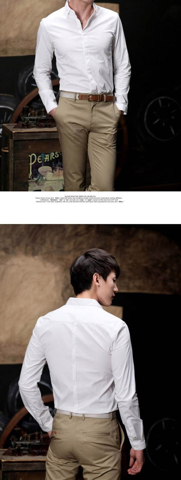 เสื้อเชิ้ตแขนยาว กระดุมซ่อน สาปปิดกระดุม ทรงฟิต ปกเล็กสไตล์อังกฤษสีขาว ดำ No. 40 42 44