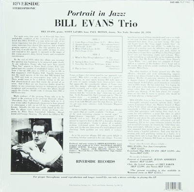 Bill Evans Trio - Portrait In Jazz 1Lp N.