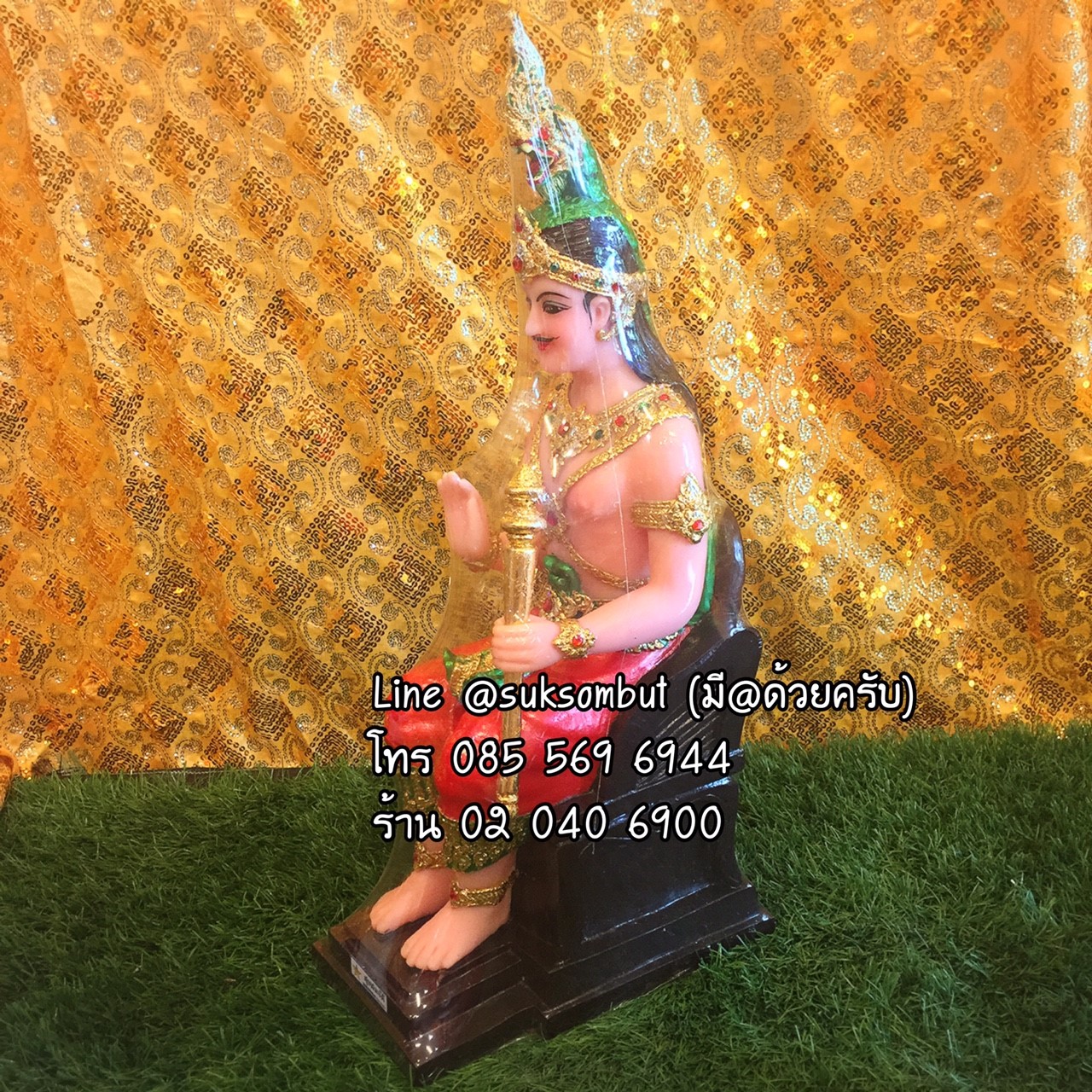 องค์พญานาคราช ประทับบรรลังค์ ถือคฑา หน้าตัก 9"