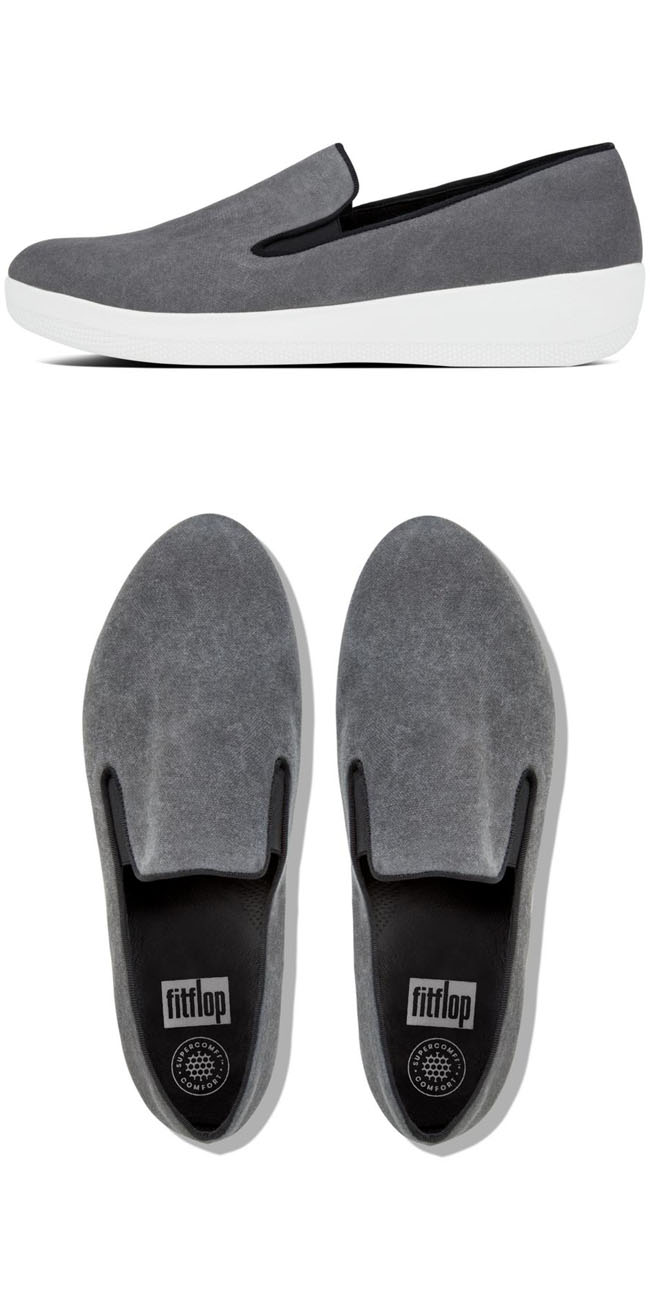 Fitflop Superskate Canvas Loafers Black ของแท้ นำเข้าจาก USA และ UK