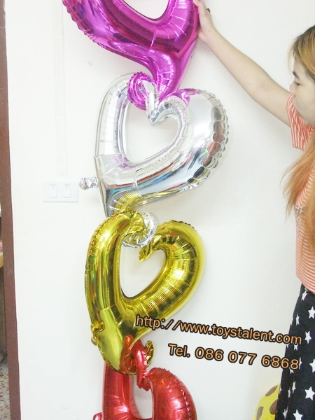 ลูกโป่งฟลอย์รูปหัวใจเสี้ยวเล็ก มีหลายสี กรุณาระบุสีที่ต้องการ ไซส์ 24 นิ้ว - Heart Shape Foil Balloon/ Item No.TL-G038