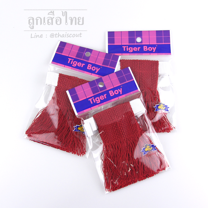 พู่ขาสีแดงสด-สองชั้น ใส่แผง Tiger boy (โหล)
