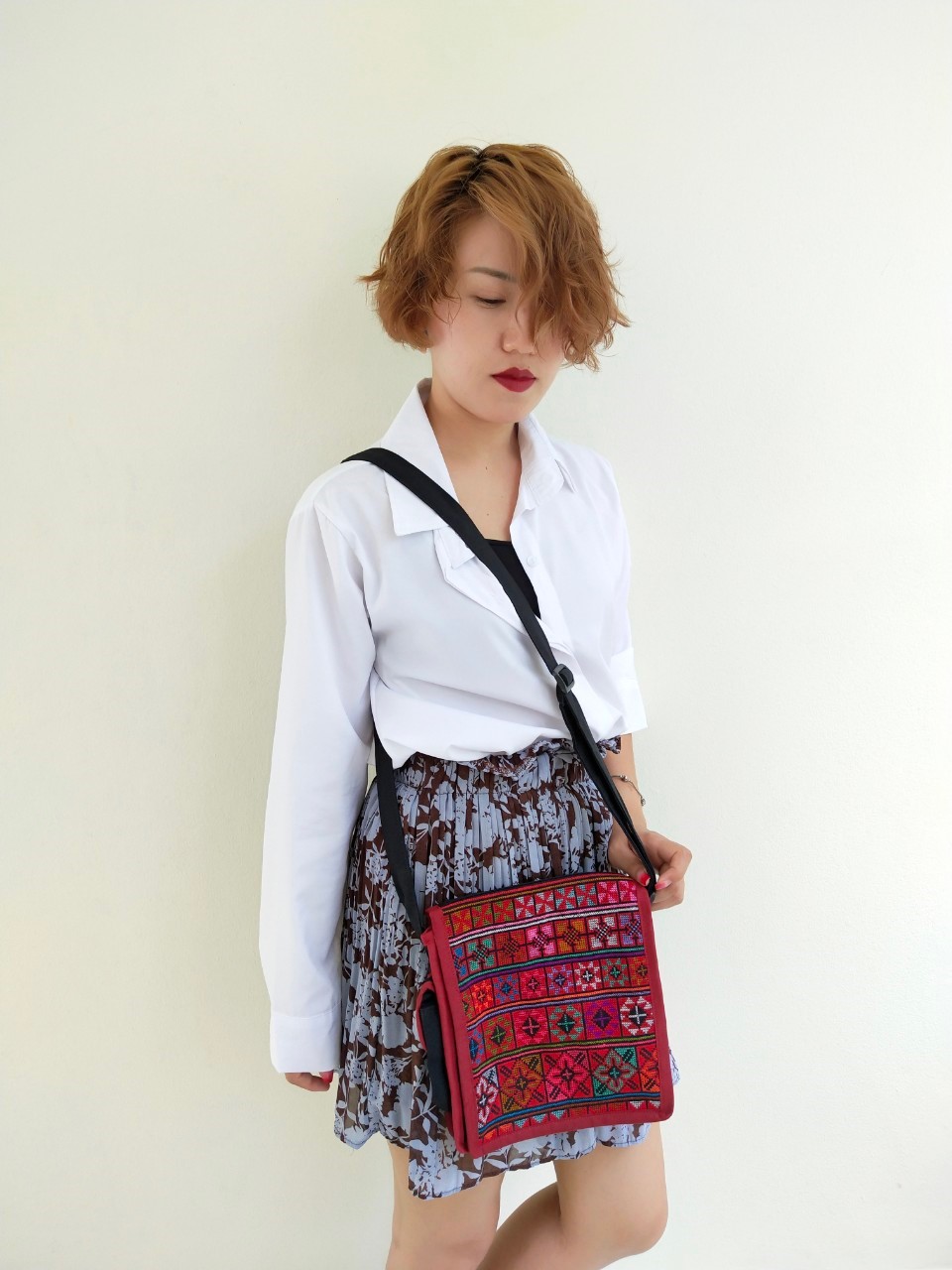 กระเป๋าอาข่าสะพายไหล่ ปรับสายได้