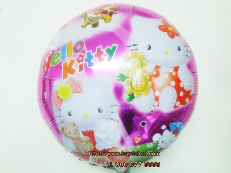 ลูกโป่งฟลอย์กลม ลายคิตตี้ ไซส์ 18 นิ้ว - Hello Kitty Round Shape Balloon / Item No. TL-A078