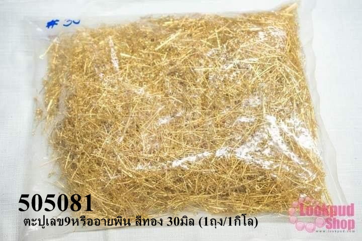 ตะปูเลข9หรืออายพิน สีทอง 30มิล (1ถุง/1กิโล)