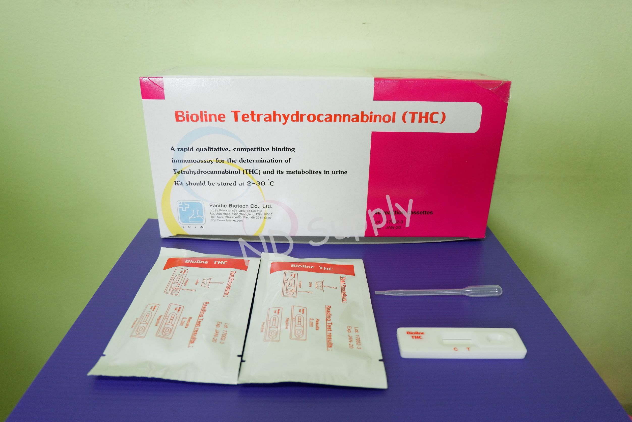 ชุดตรวจสารกัญชา Bioline THC Card 40T (ตลับหยด)