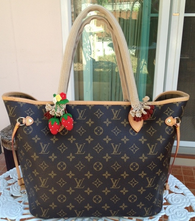 ไหมถักหุ้มหูกระเป๋า LV neverfull
