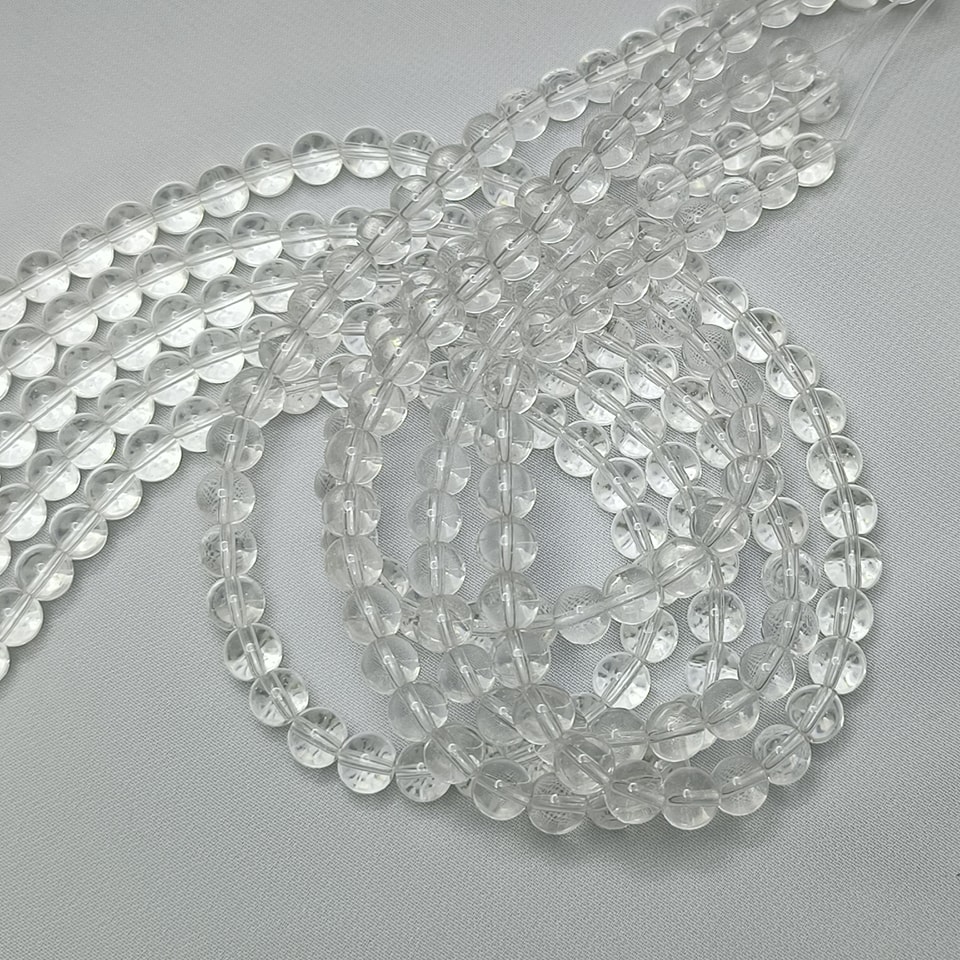 หินควอตซ์ใส หินฟื้นฟูพลัง - เป็นที่ยอมรับ งดงาม พละกำลัง ยาว 37 ซม. - 10 มิล (42 เม็ด)