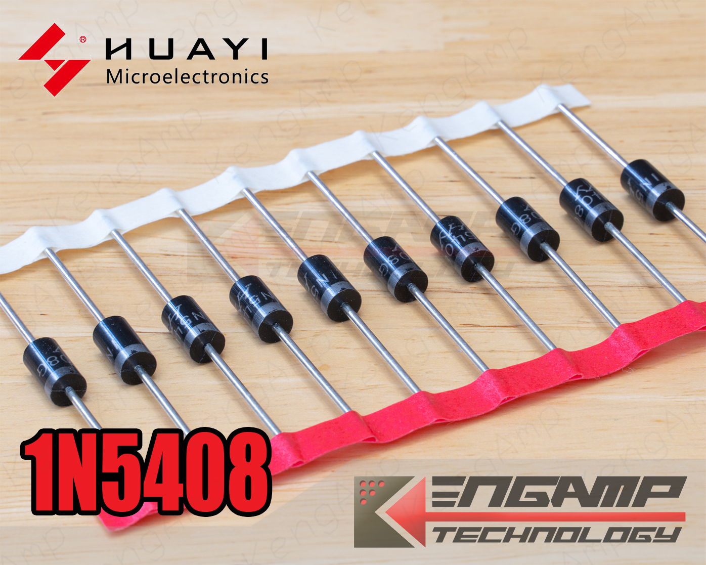 (10ตัว) 1N5408 HY TAIWAN DIOD 3A/1000V ตัวถัง DO-27