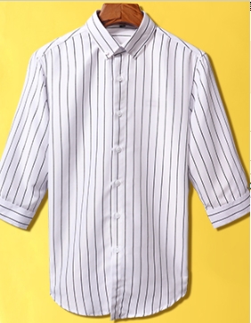 เสื้อเชิ้ตแขนสั้นข้อศอก ปาร์ตี้ ลายทาง (สี น้ำเงิน ฟ้าอ่อน เขียวอ่อน ชมพู เทา ขาว แดง ม่วง ) size No.34 36 38 40 42 44