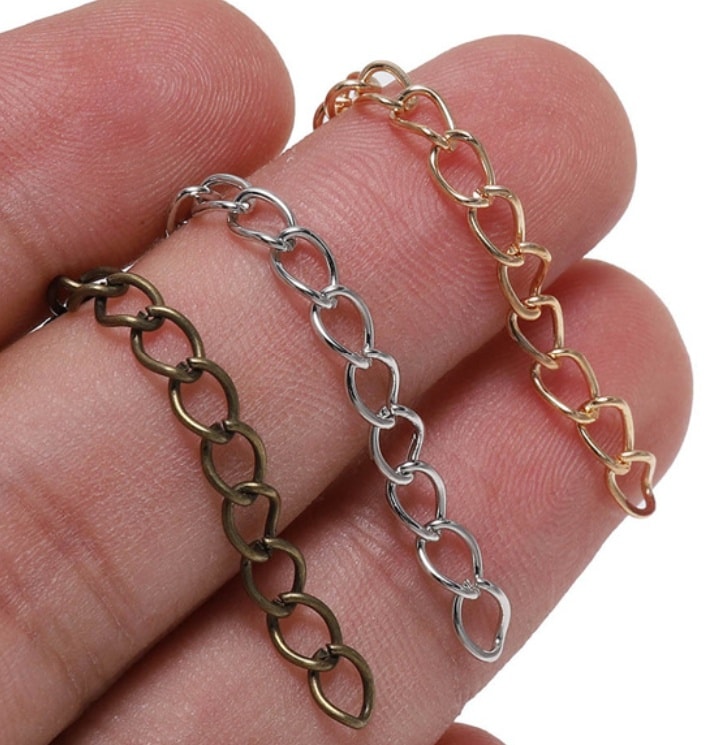 โซ่ปลายสร้อย สีเงิน 5 ซม. อย่างดี แพคใหญ่ 1000 ชิ้น 800฿