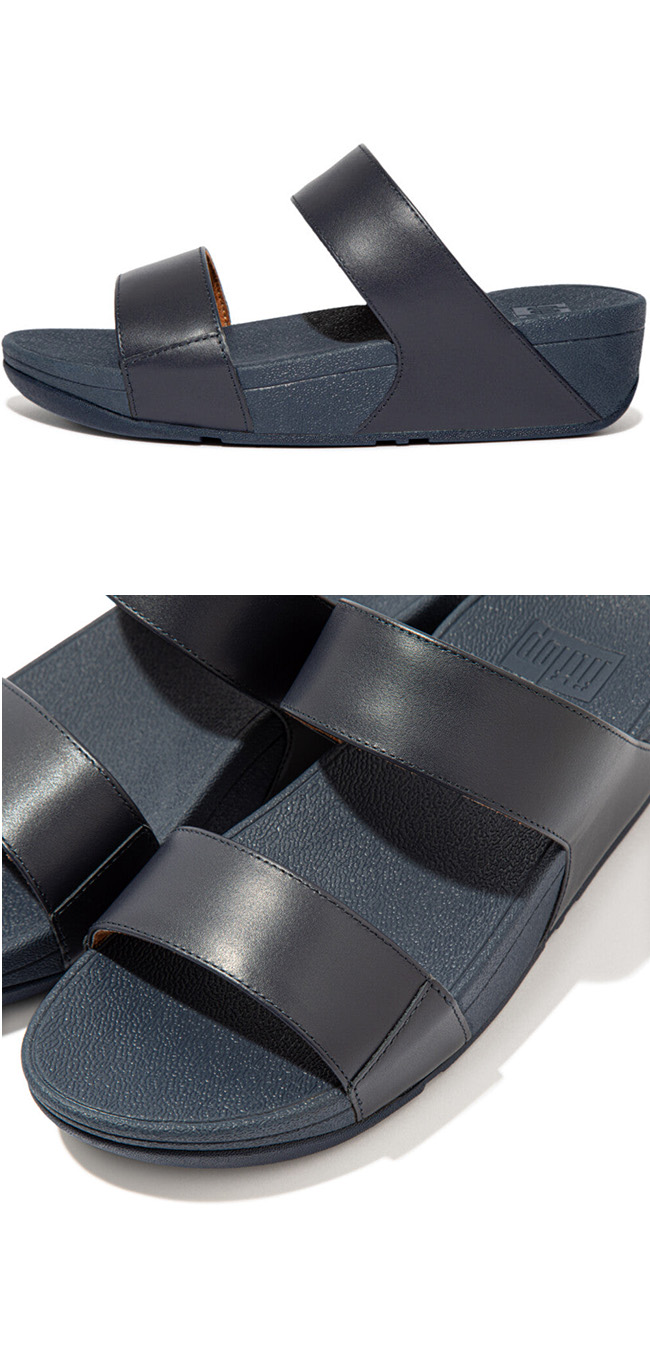 Fitflop Lulu Leather Slide Midnight Navy ของแท้ นำเข้าจาก USA และ UK