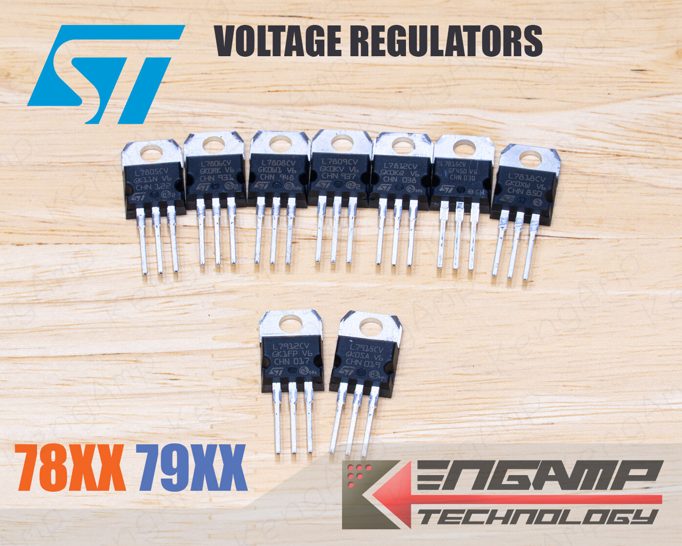 (มีตัวเลือก) [IC] L7805CV L7806CV L7808CV L7812CV L7915CV L7815CV L7915CV Regulator 1.5A STmicroelectronic