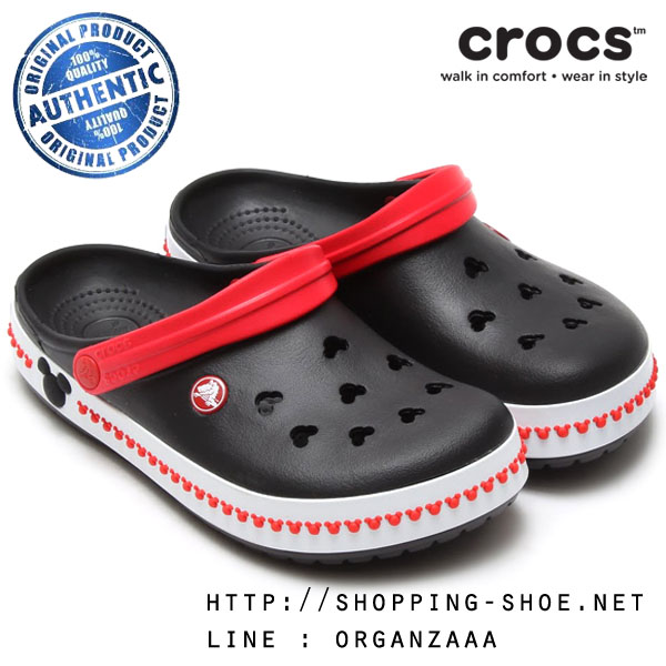 Crocband Mickey Clog 3.0 - Black / Red ของแท้ Outlet ไทยและอเมริกา