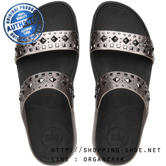 Fitflop Biker Chic Slide Pewter ของแท้ นำเข้าจาก USA และ UK