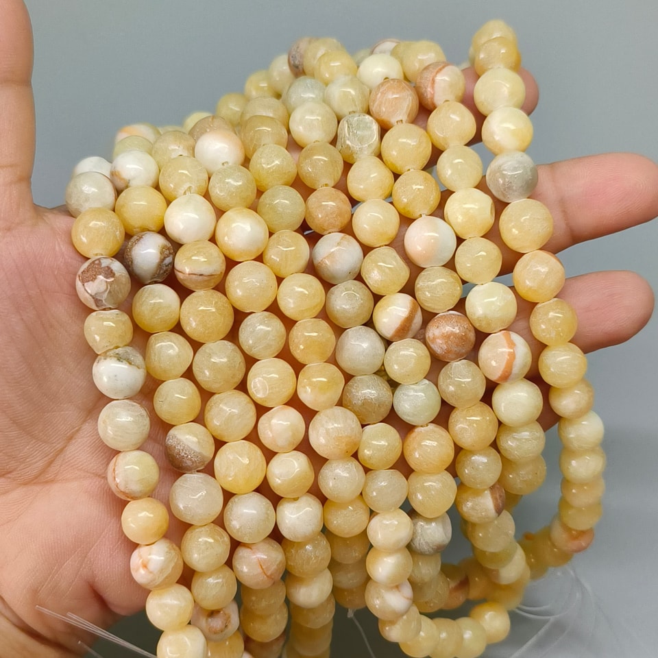 หินซิทริน(Citrine) หินของพ่อค้า 10 มิล (42เม็ด/เส้น) 250฿