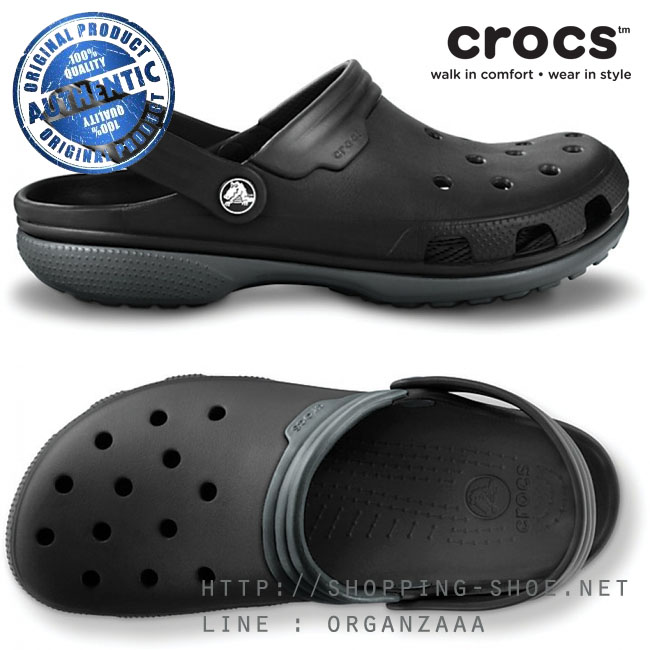 M10 : Men's Crocs Duet - Black/Graphite ของแท้ Outlet ไทยและฮ่องกง