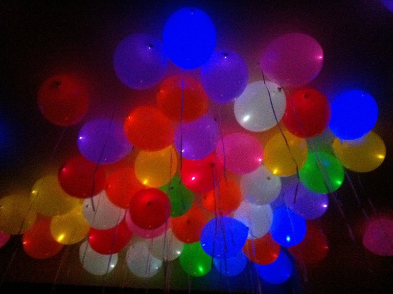 ลูกโป่ง LED สีม่วง แพ็ค 5 ชิ้น ไฟเปลี่ยนสี RGB mode (Purple Color Balloons - LED RGB Mode)