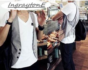 เสื้อกั๊๊กแฟชั่น กระดุมดำ ดีไซน์พิเศษ Limited ver. Size No. 36 สีเทา