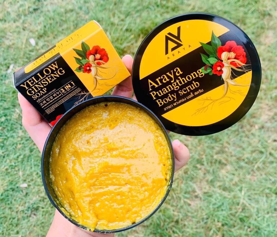 สครับผิว Araya พวงทอง บอดี้สครับ (แถมสบู่) 350 กรัม