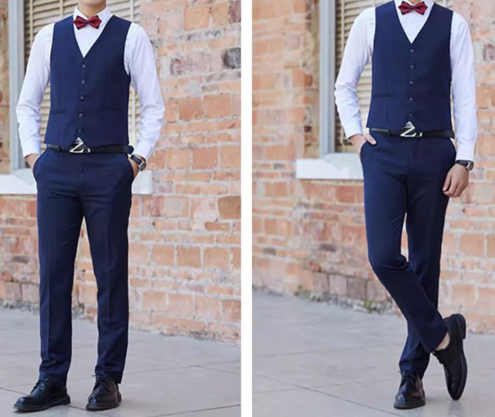 ชุดกั๊กสูท กางเกง XS - oversize ใหญ่ เข็มขัดหลัง เข้ารูป กระดุม5เม็ด แถมโบว์ สี ดำ น้ำเงิน เทาเข้ม เทาอ่อน น้ำตาล Size No.33 35 37 39 41 43 45 46 47 สำเนา