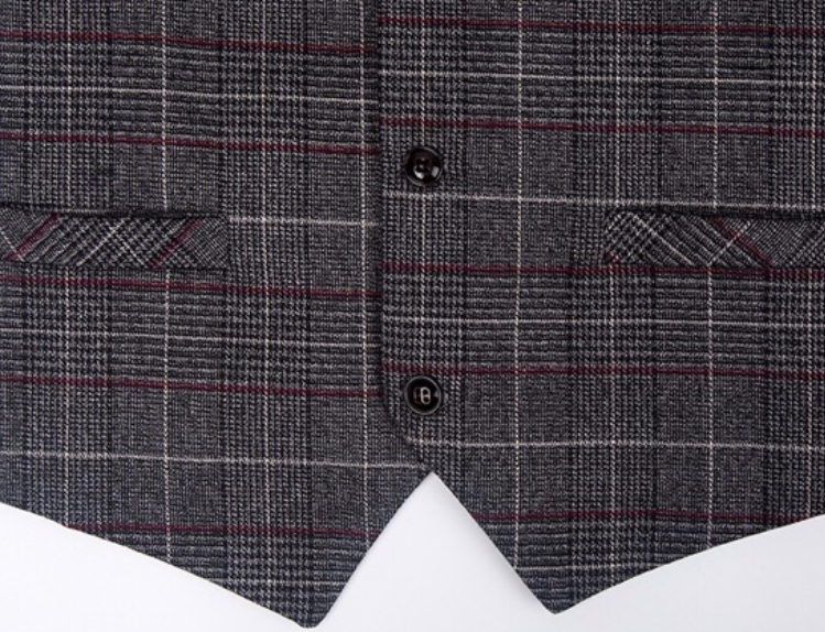 เสื้อกั๊กสูท สก็อต อังกฤษ กระดุม4เม็ด สีเทา ดำ กากี น้ำตาล ฟ้า ครีม Size เอวเสื้อNo.30 32 34 36 38 40 42