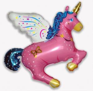 Pink Unicon Shape Foil Balloon - บอลลูนม้ายูนิคอร์นสีชมพู/ Item No.TL-B014