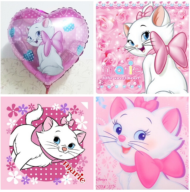 ลูกโป่งฟลอย์ทรงหัวใจ พิมพ์ลายการ์ตูน แมว Marie - Heart Shape Marie Cat Cartoon Foil Balloon / Item No. TL-B028