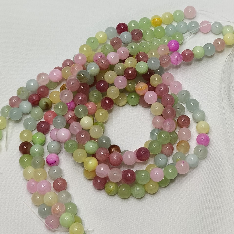 หินแบริลแคนดี้ หินความรักหอมหวาน อารมณ์ดี ความรัก อ่อนวัย ยาว 37 ซม. 8 มิล (50 เม็ด)