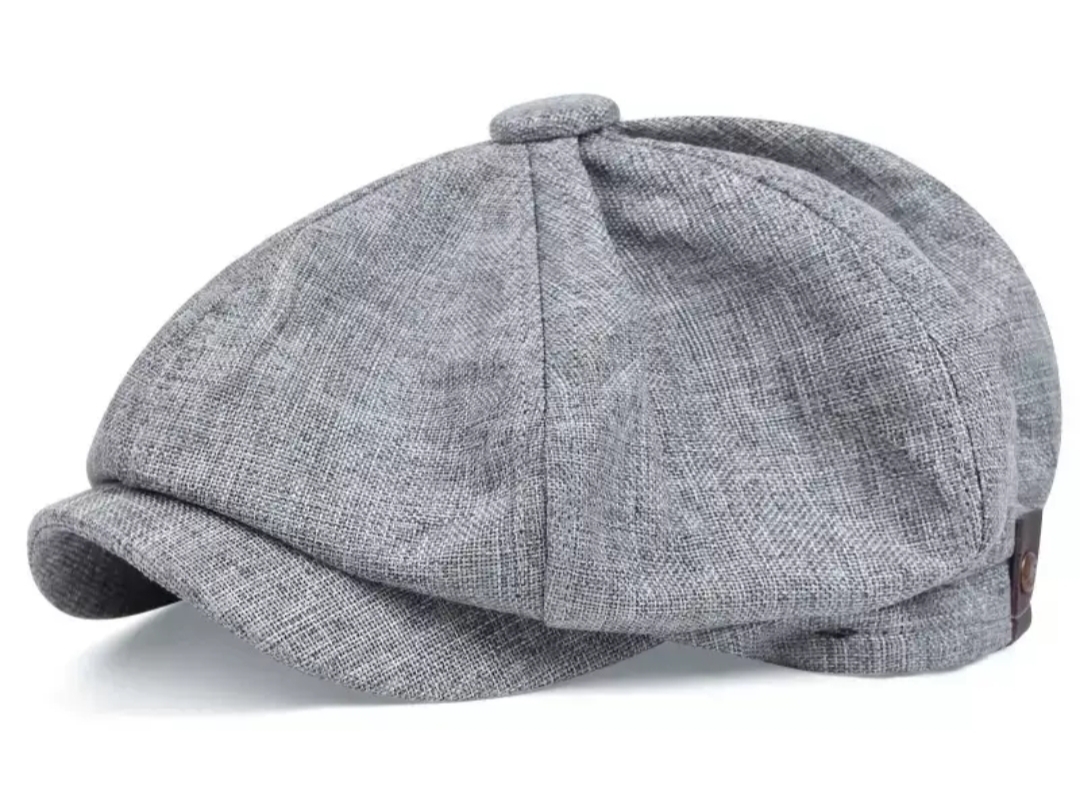 หมวกวินเทจ อังกฤษ หมวกแก๊ป ฝ้ายคอตตอน ลินิน ลายเล็ก (ดำ เทา น้ำตาล ครีม เทาอ่อน ) ฟรีไซส์ 56-58ซม