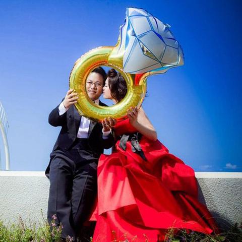 ลูกโป่งฟลอย์ แหวนแต่งงาน ไซส์ใหญ่ 45" - Big Wedding Ring Foil Balloon/ Item No. TL-E031